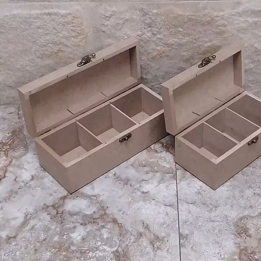 جعبه پذیرایی چوبی سایز بزرگ خام و بدون رنگ مناسب  نظم دهی رنگاچوب