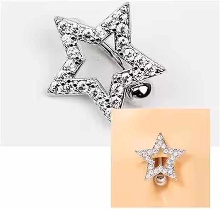 پرسینگ ناف نگین دار جواهری