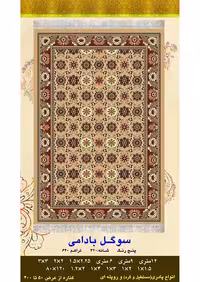 گلیم فرش ماشینی 400 شانه بی سی اف کاشان- نقشه سوگل بادامی