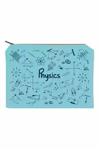 زیپ کیف سایز A4 Physics آبی روشن دات نوت