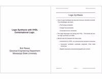 خرید و دانلود نسخه کامل کتاب Logic Synthesis with VHDL Combinational Logic