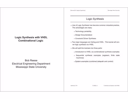 خرید و دانلود نسخه کامل کتاب Logic Synthesis with VHDL Combinational Logic