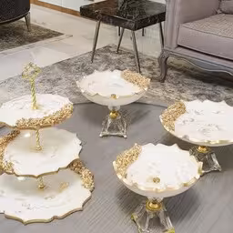 ست پذیرایی چهار تکه رزینی جهیزیه عروس طلایی