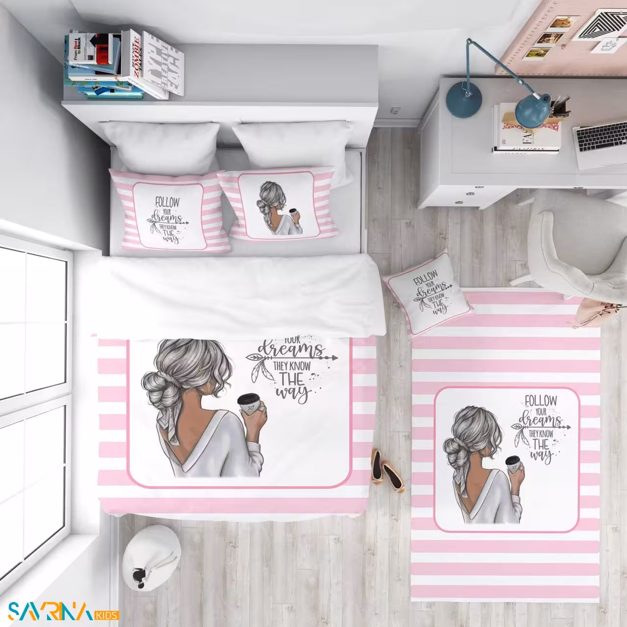 سرویس روتختی طرح دختر جذاب یک نفره کد A2764