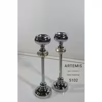 شمعدانی فلزی آرتمیس کد 5102 silver نقره ای