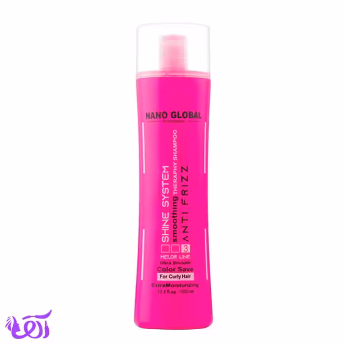 شامپو بدون سولفات نانو گلوبال مناسب موهای فر حجم 1000ML