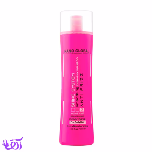 شامپو بدون سولفات نانو گلوبال مناسب موهای فر حجم 1000ML