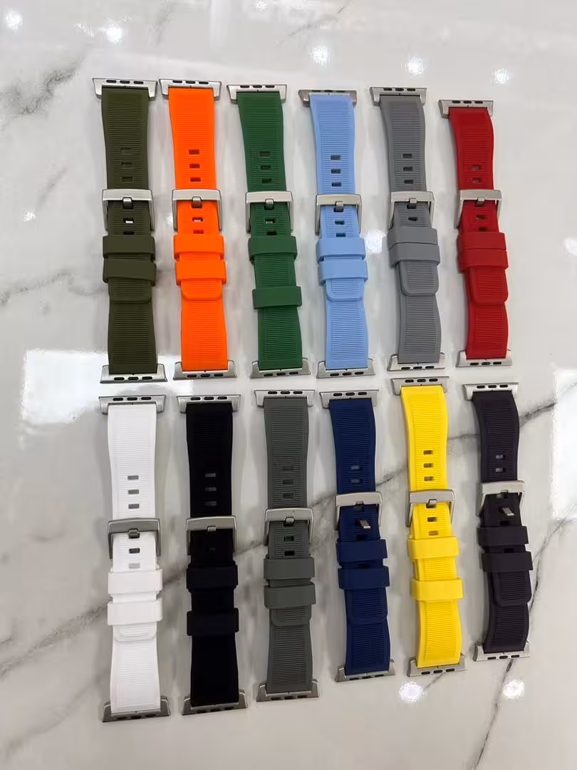 بند سیلیکونی اپل واچ رولکسی 42/44/45/49MM طوسی روشن