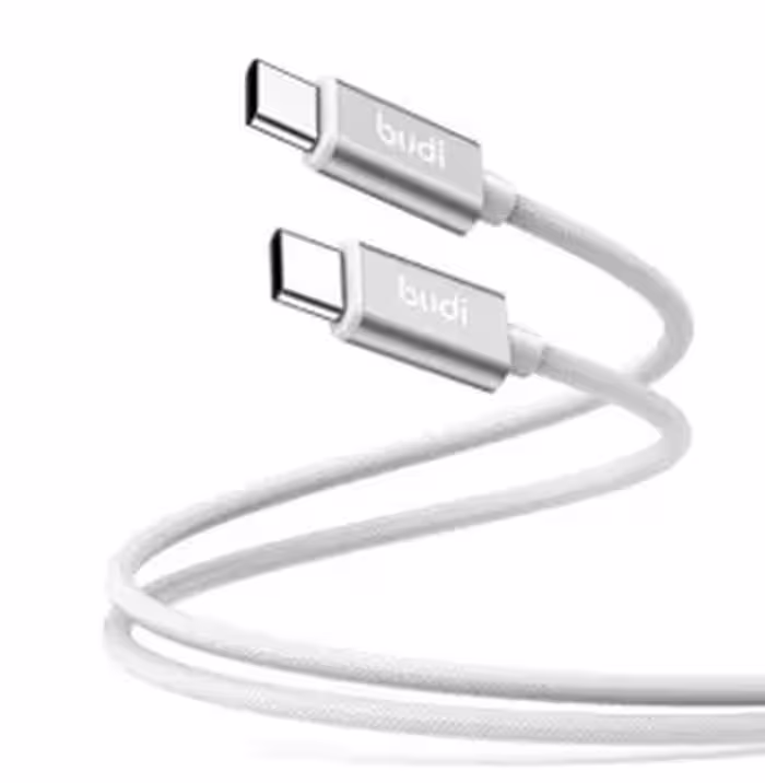 کابل شارژ کنفی ‌USB-C به ‌USB-C بودی مدل Budi DC103TT30W طول 3 متر با گارانتی 18 ماهه شرکتی (6 ماه تعویض)