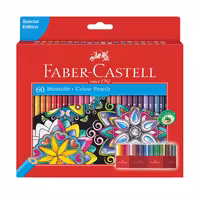 مداد رنگی فابر کاستل مدل کلاسیک جعبه مقوایی بسته 60 عددی