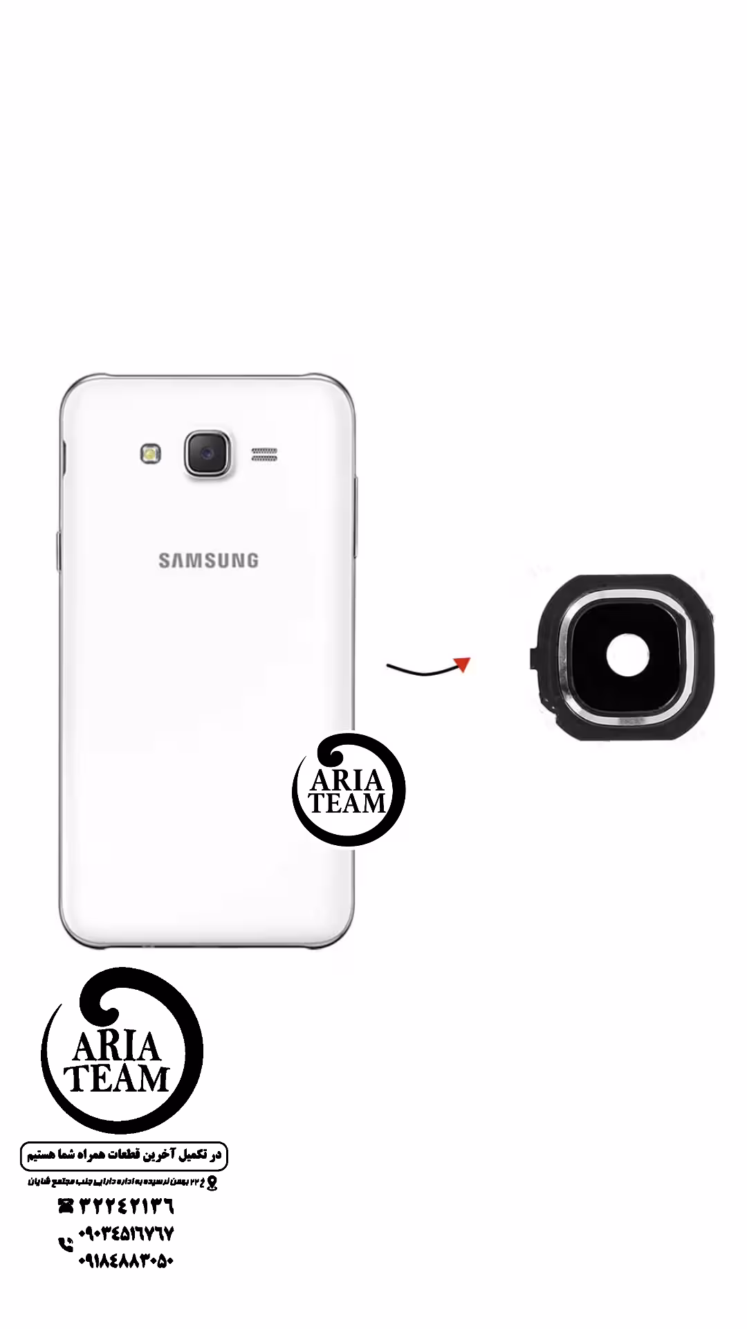 شیشه لنز دوربین سامسونگ j500