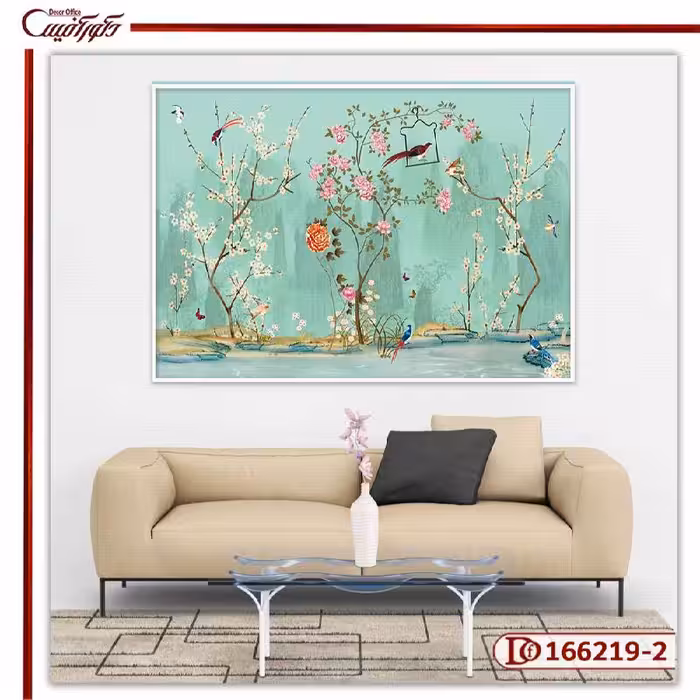 تابلو دیواری شکوفه و پرنده R2-166219