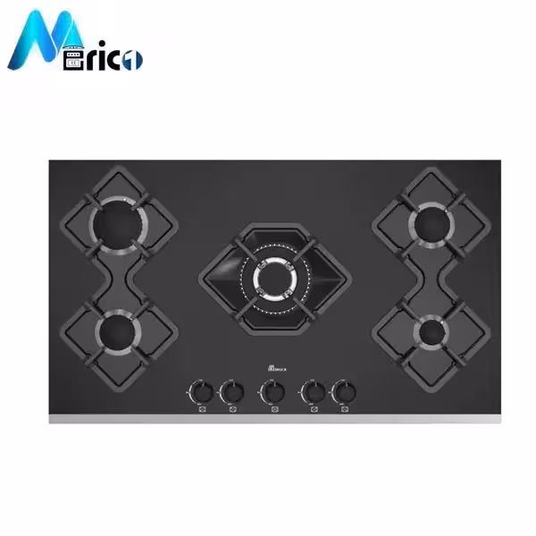 گاز رومیزی بیمکث کد 5090PLUS پنج شعله شیشه مشکی