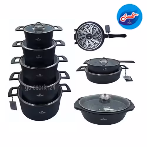 سرویس قابلمه چدن 19 پارچه راکلند مشکی