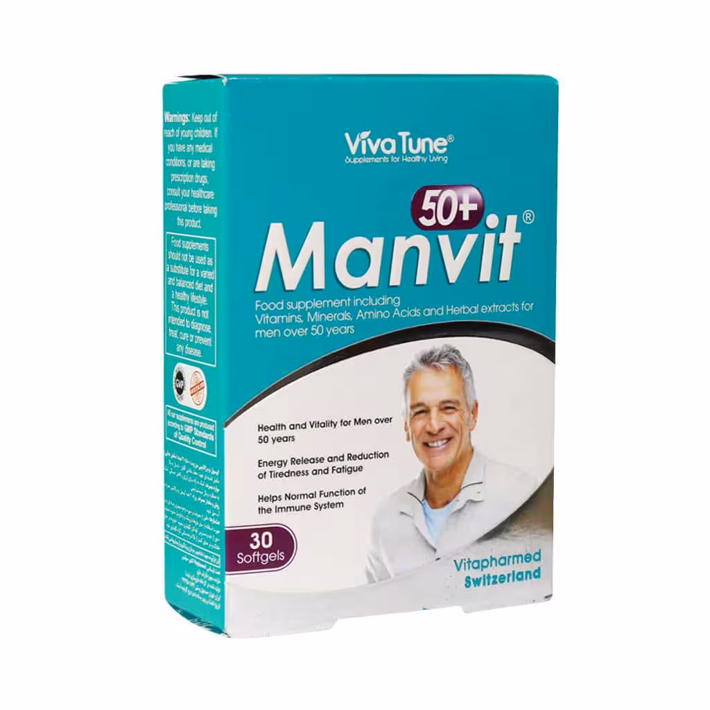 کپسول ژلاتینی من ویت 50 سال به بالا ویواتیون 30عدد |  Viva Tune Manvit 50
