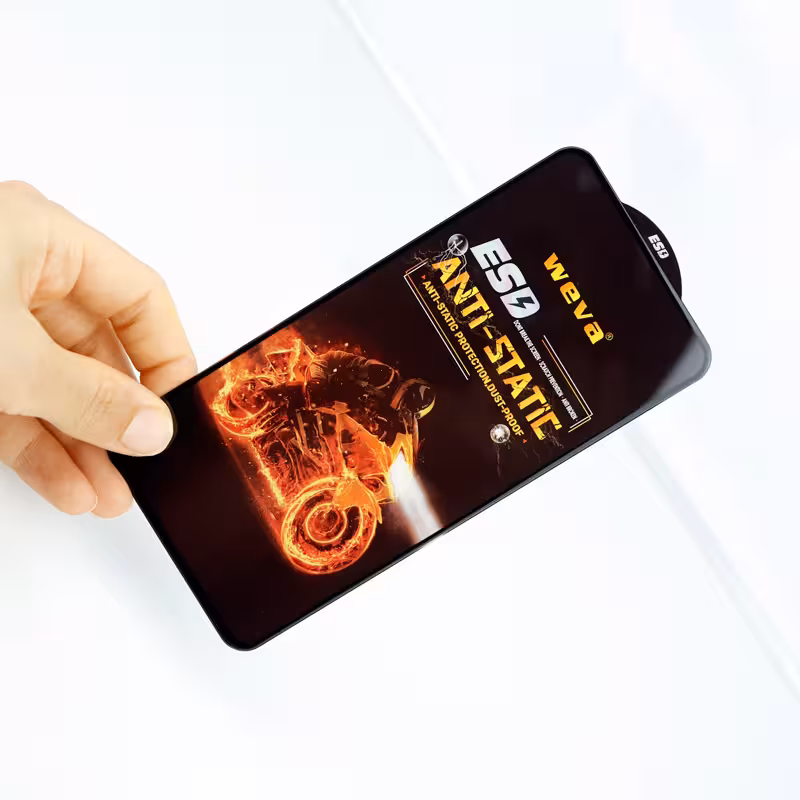 گلس تمام صفحه شیشه ای weva anti static برای ایفون 12 pro max