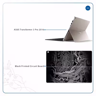 برچسب پوششی ماهوت مدل Black Printed Circuit Board مناسب برای تبلت ایسوس Transformer 3 Pro 2016