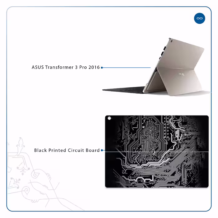 برچسب پوششی ماهوت مدل Black Printed Circuit Board مناسب برای تبلت ایسوس Transformer 3 Pro 2016
