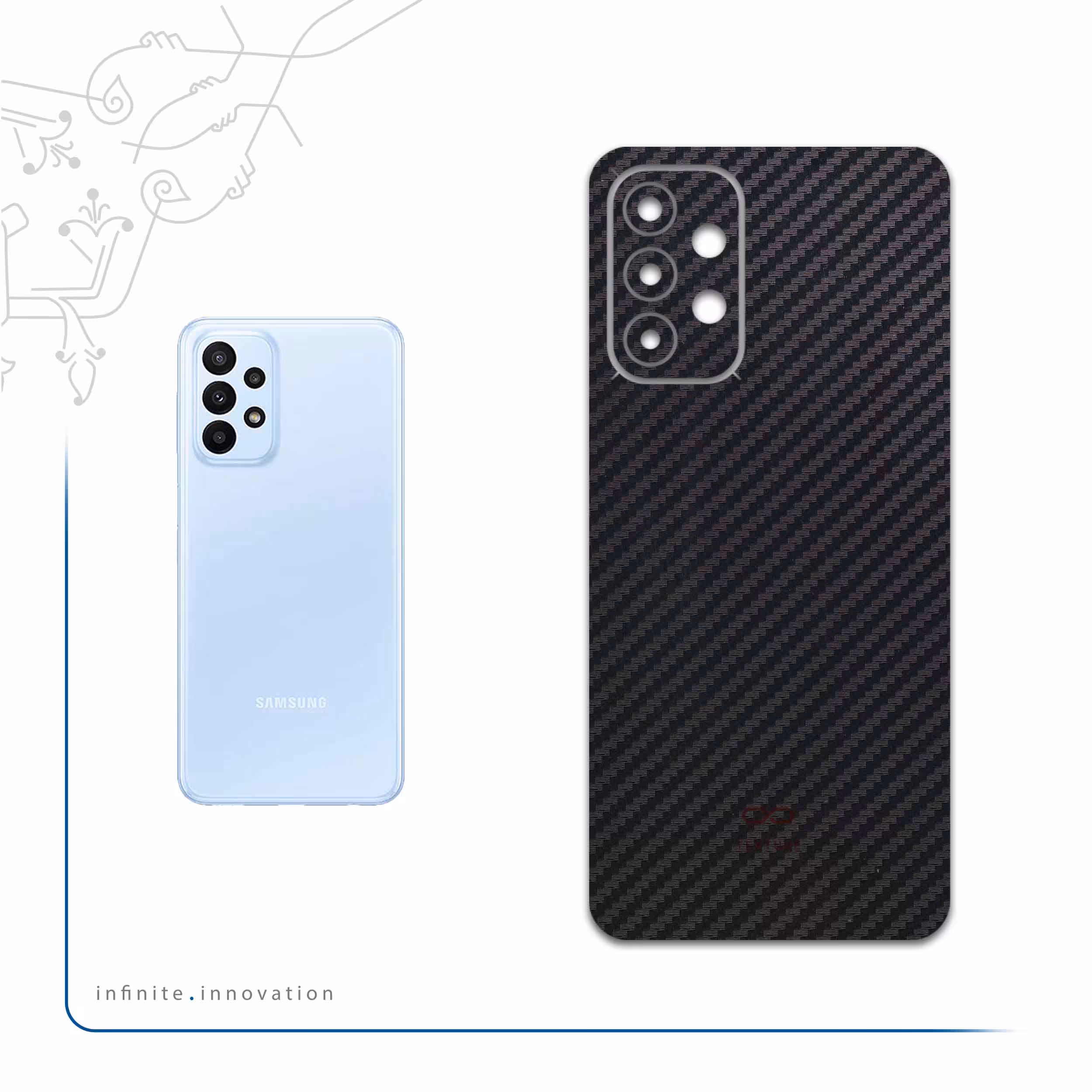 برچسب پوششی ماهوت مدل Carbon-Fiber مناسب برای گوشی موبایل سامسونگ Galaxy A23