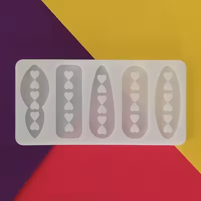 قالب رزین مدل گیره موی سر طرح قلب