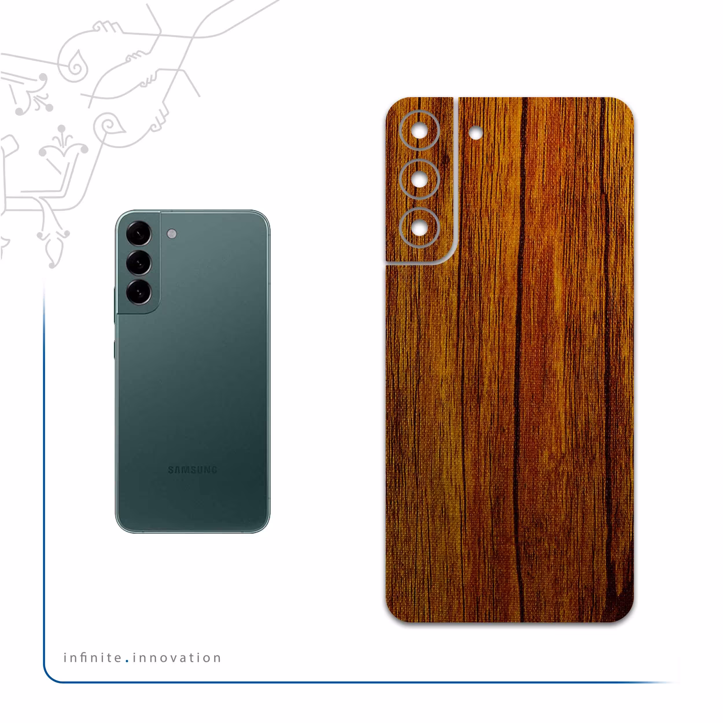 برچسب پوششی ماهوت مدل Orange-Wood مناسب برای گوشی موبایل سامسونگ Galaxy S22 Plus 5G