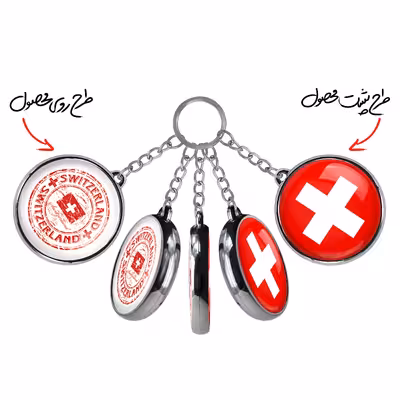 جاکلیدی خندالو طرح پرچم سوئیس مدل دوطرفه کد 2042620424