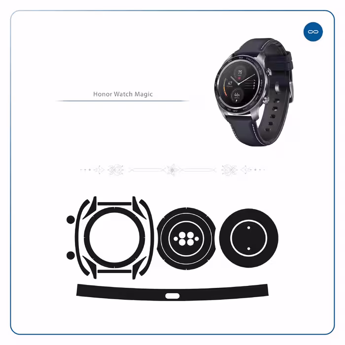 برچسب ماهوت طرح Matte Black مناسب برای ساعت هوشمند آنر watch magic