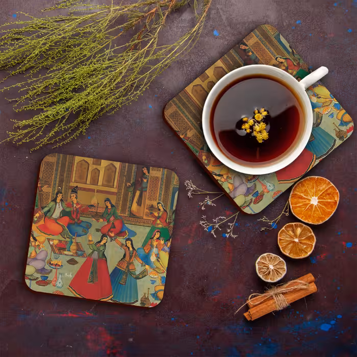 زیر لیوانی لوکسینو مدل سنتی ایرانی مجموعه 6 عددی