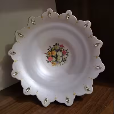 شکلات خوری سفالی طرح بوته گل کد 9898