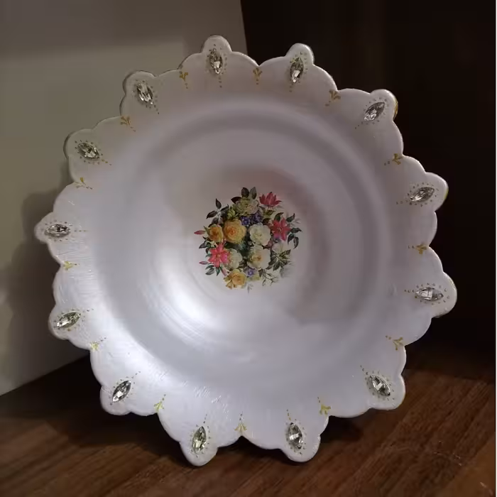 شکلات خوری سفالی طرح بوته گل کد 9898