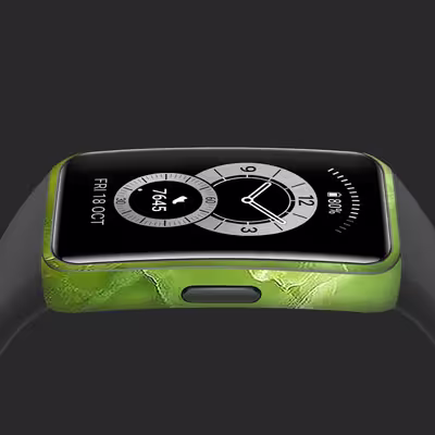 برچسب ماهوت طرح Green Crystal Marble مناسب برای ساعت هوشمند هوآوی band 6