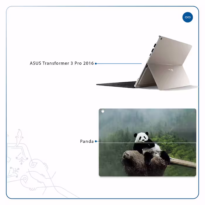 برچسب پوششی ماهوت مدل Panda مناسب برای تبلت ایسوس Transformer 3 Pro 2016