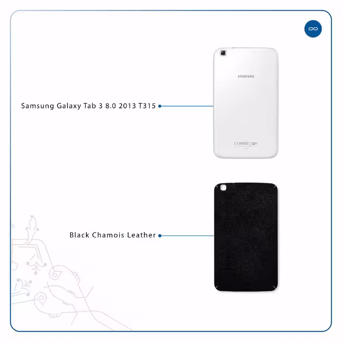 برچسب پوششی ماهوت مدل Black-Chamois-Leather مناسب برای تبلت سامسونگ Galaxy Tab 3 8.0 2013 T315