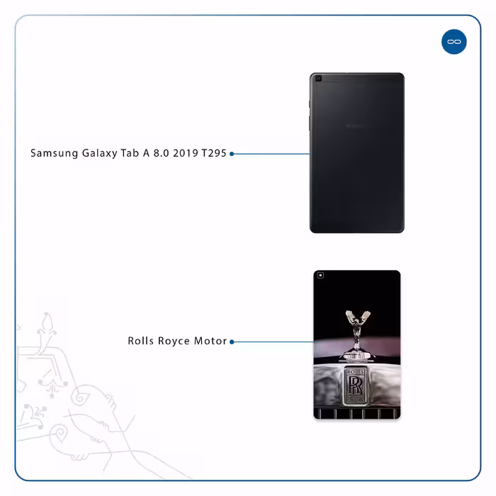 برچسب پوششی ماهوت مدل Rolls-Royce Motor مناسب برای تبلت سامسونگ Galaxy Tab A 8.0 2019 T295