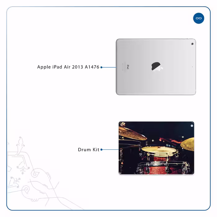 برچسب پوششی ماهوت مدل Drum Kit مناسب برای تبلت اپل iPad Air 2013 A1476