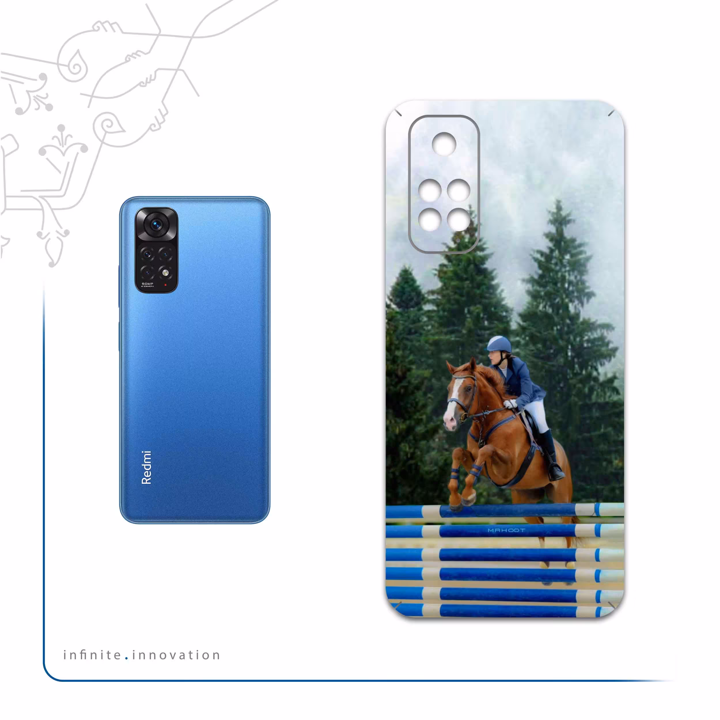 برچسب پوششی ماهوت مدل Equestrianism مناسب برای گوشی موبایل شیائومی Redmi Note 11