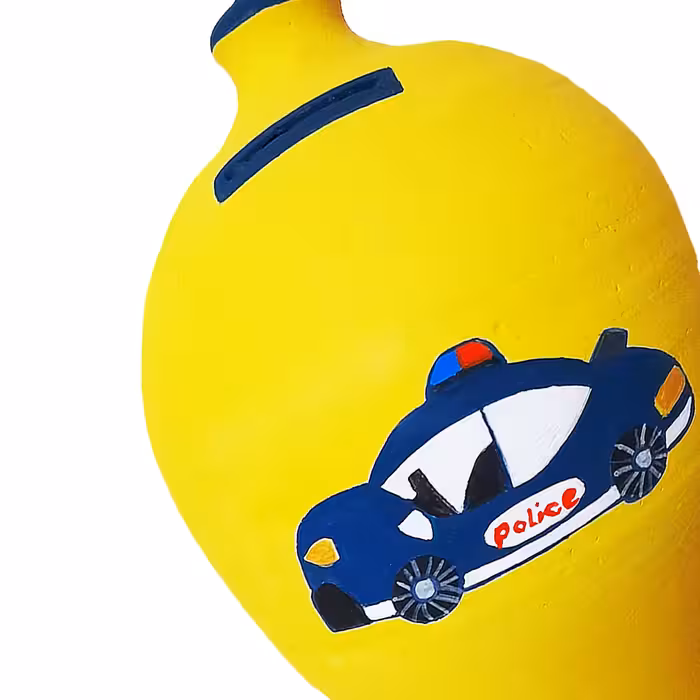 قلک سفالی مدل ماشین پلیس