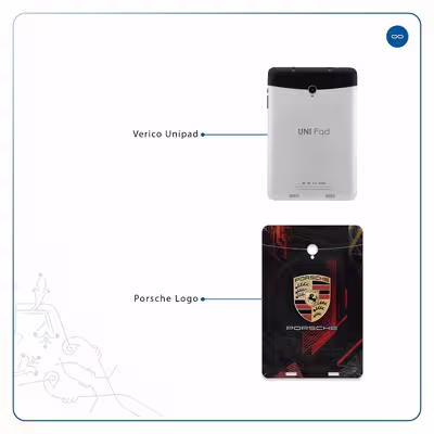 برچسب پوششی ماهوت مدل Porsche-Logo مناسب برای تبلت وریکو Unipad