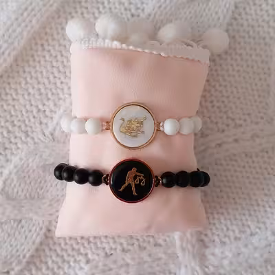 دستبند مدل ماه تولد مرداد و مهر کد F064 مجموعه 2 عددی