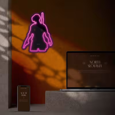 چراغ دیواری نئون دیزاین طرح Pubg-BL_PN