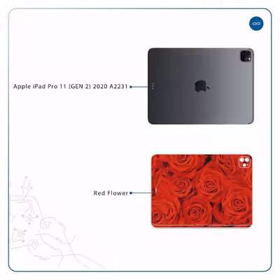 برچسب پوششی ماهوت مدل Red-Flower مناسب برای تبلت اپل iPad Pro 11 (GEN 2) 2020 A2231