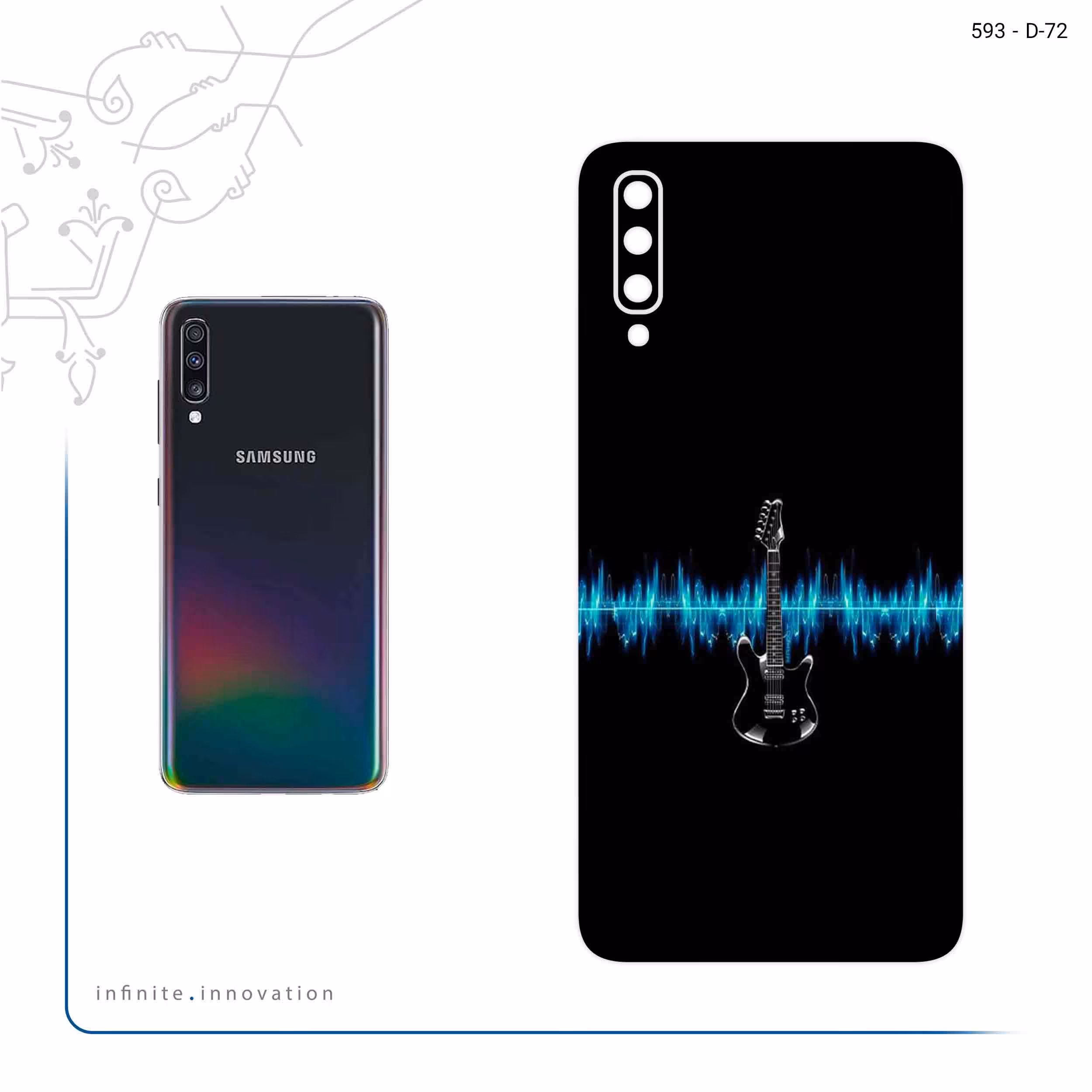 برچسب پوششی ماهوت مدل Electric Guitar مناسب برای گوشی موبایل سامسونگ Galaxy A70