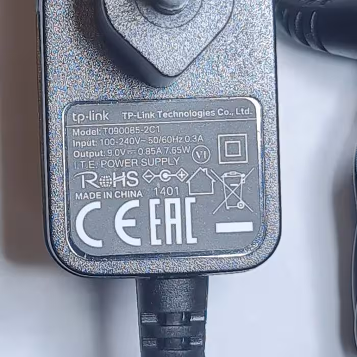 آداپتور 9 ولت 850 میلی آمپر ساعت تی پی لینک مدل KSRE-TP9-850