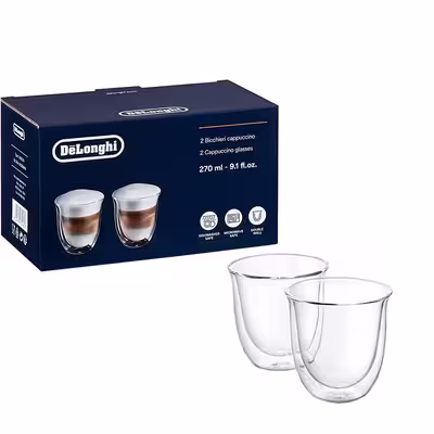 فنجان دلونگی مدل دوجداره Cappuccino کد DLSC311 مجموعه 2 عددی