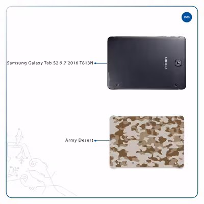 برچسب پوششی ماهوت مدل Army-Desert مناسب برای تبلت سامسونگ Galaxy Tab S2 9.7 2016 T813N