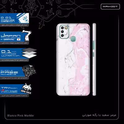 برچسب پوششی ماهوت مدل Blanco-Pink-Marble-FullSkin مناسب برای گوشی موبایل اینفینیکس Smart 6 X657B