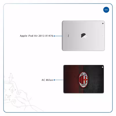 برچسب پوششی ماهوت مدل AC-Milan مناسب برای تبلت اپل iPad Air 2013 A1476
