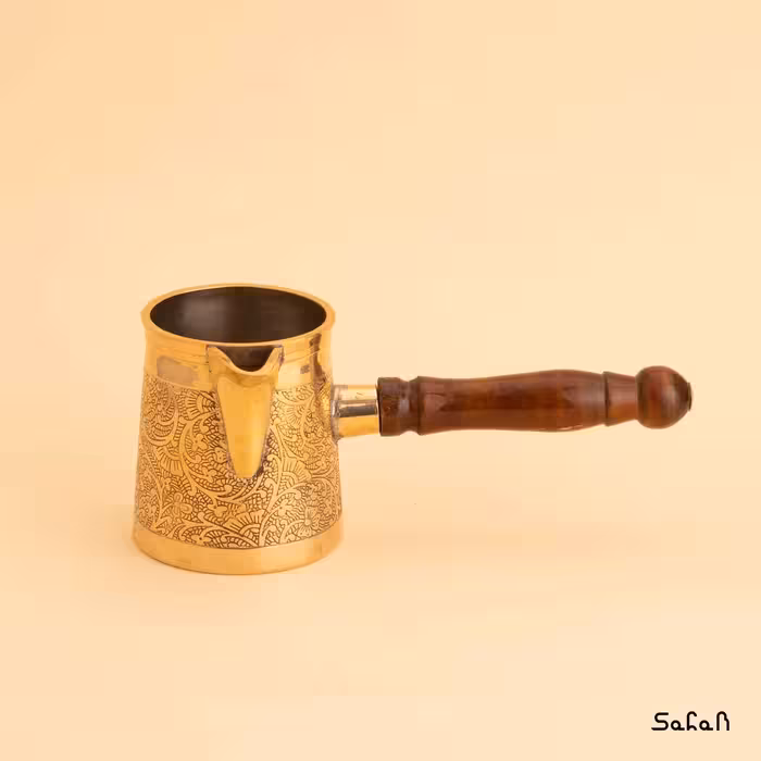 قهوه جوش برنجی طلایی بدون در مدل ژالین سایز 1