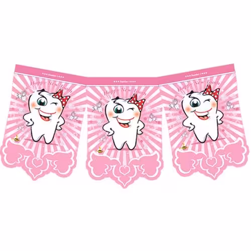 ریسه تم تولد دندانی دخترانه