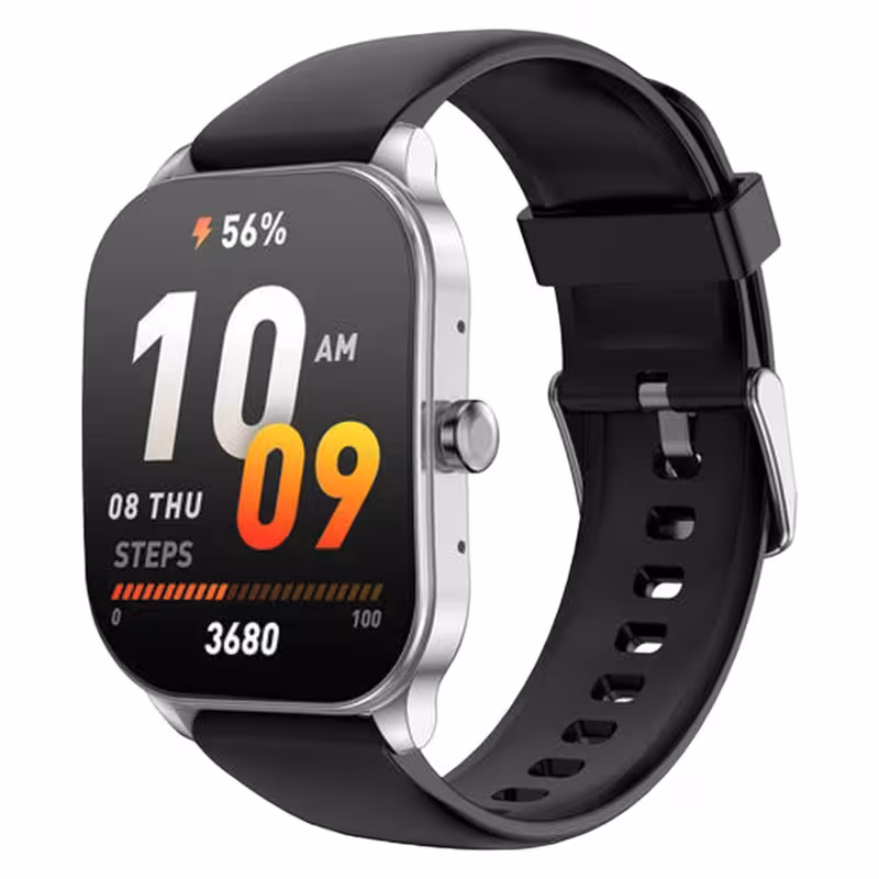 ساعت هوشمند امازفیت مدل Pop 3S Smart watch دارای قابلیت های کنترل موسیقی (Music Player)، قابلیت مکالمه از طریق بلوتوث، پشتیبانی از زبان فارسی در منو و سیستم‌عامل بند سیلیکون | کالا مکس